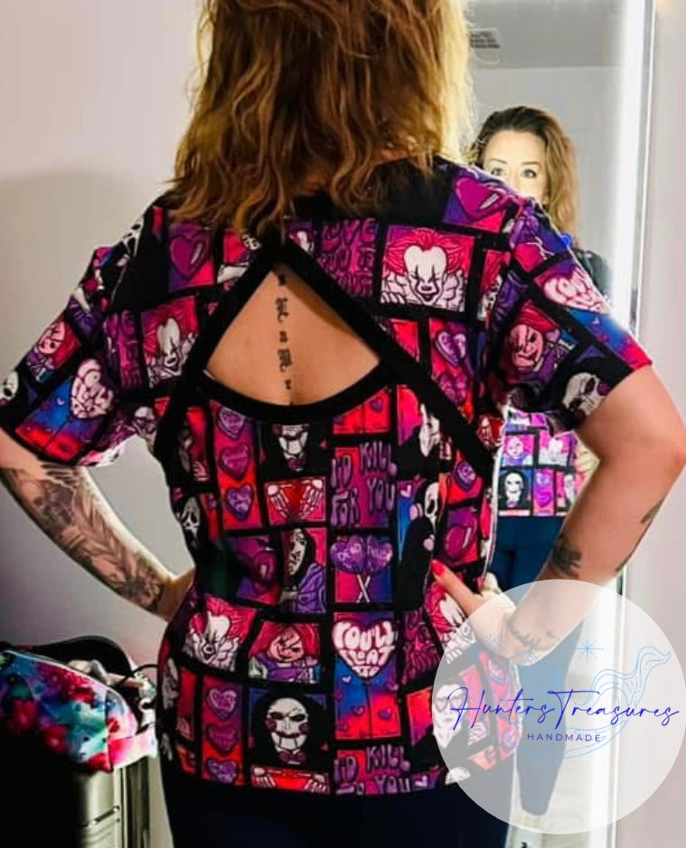 The Rachel Boxy Tee with Cut Out Back