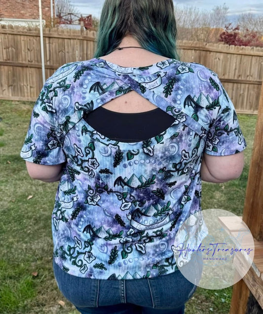 The Rachel Boxy Tee with Cut Out Back