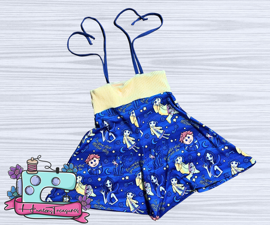Kids 10 Brynn Romper in Watercolor Coraline