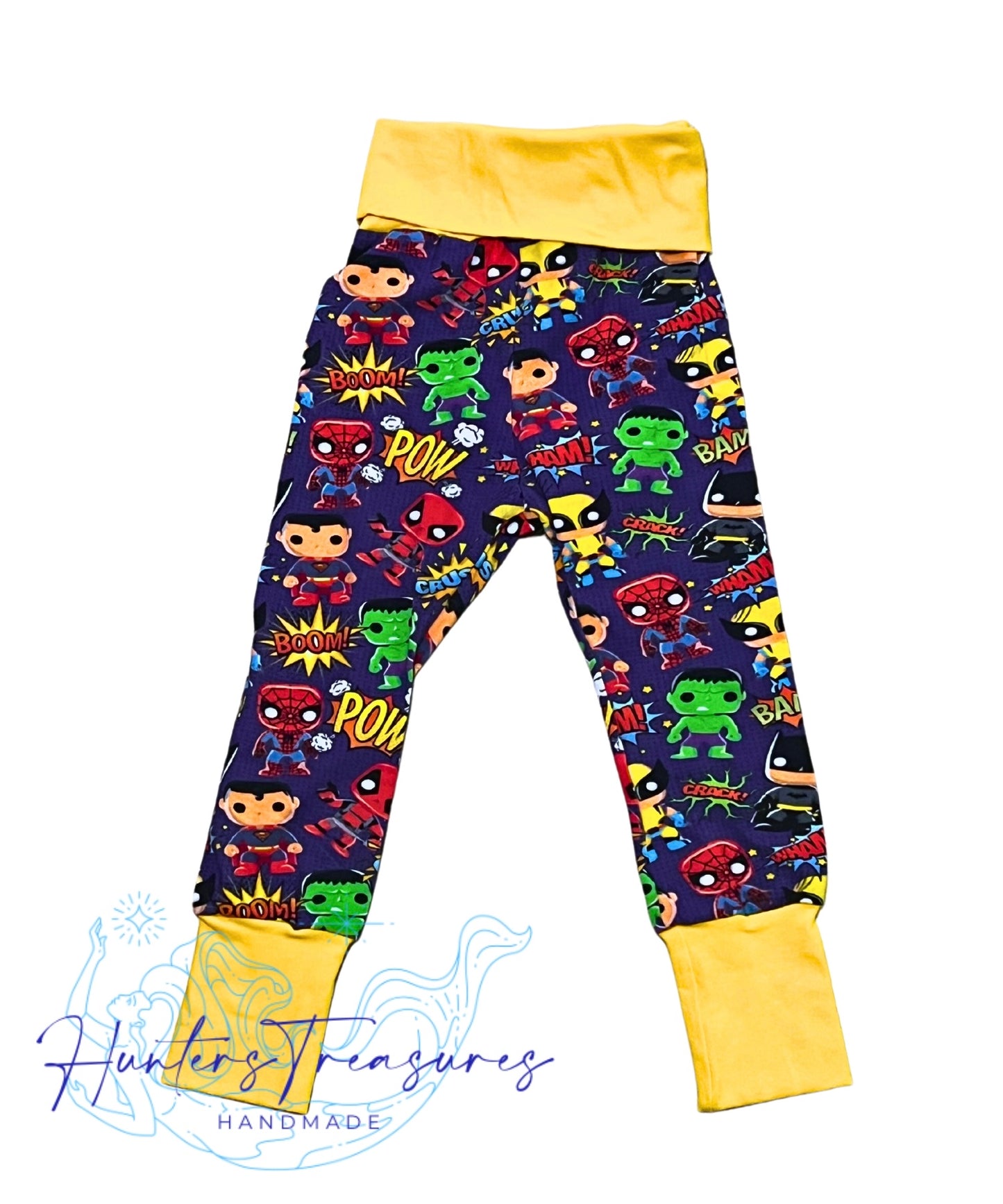 Grow With Me Joggers- Grape Super Heroes