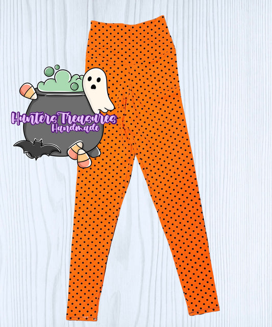 S Leggings in Pumpkin Dots