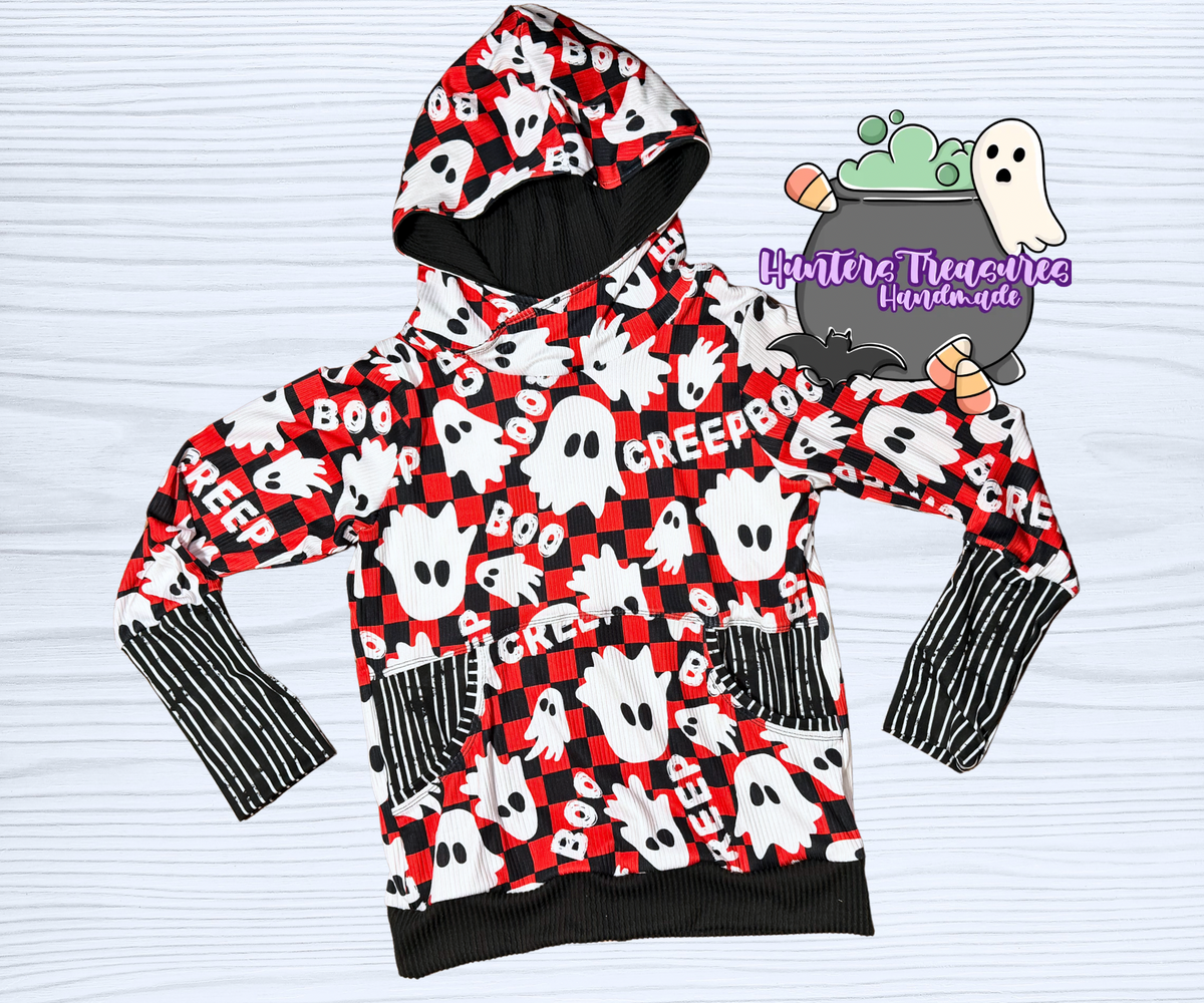 10Y-14Y Grow With Me Hoodie in Creep Checks