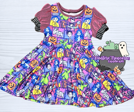 Girls 10 Princess Puff Sleeve Dress in Burton Patches