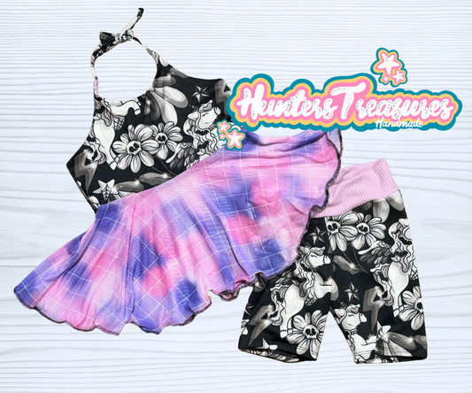 4T Dark Unicorn Halter & Biker Set