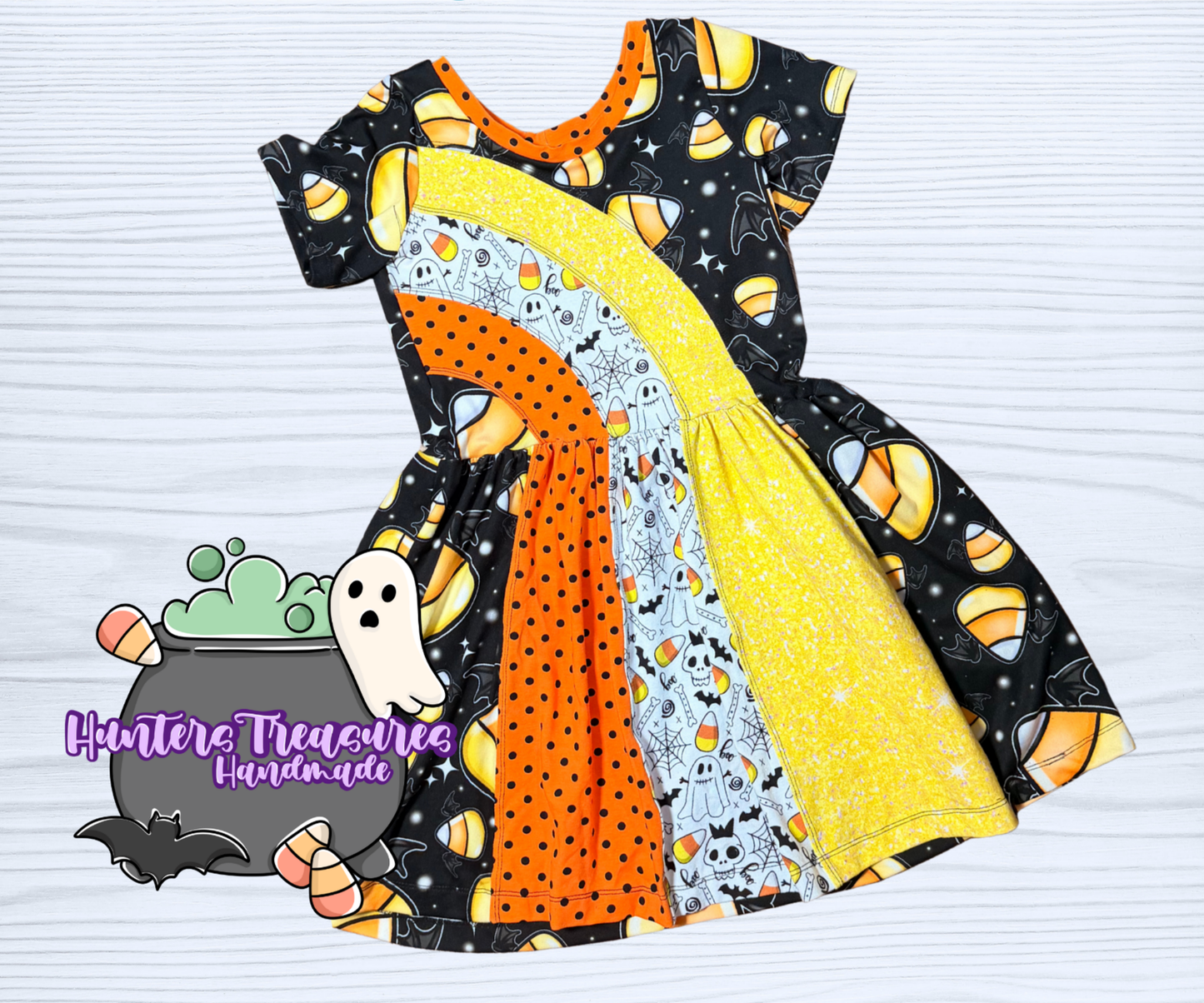 Kids 8 Spooky Cute Rainbow Falls Dress