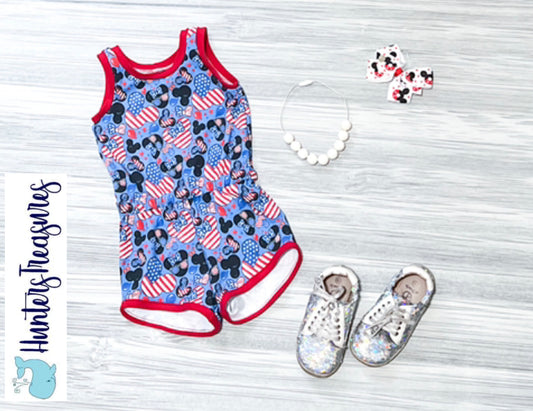 Patriotic Roller Girl Romper